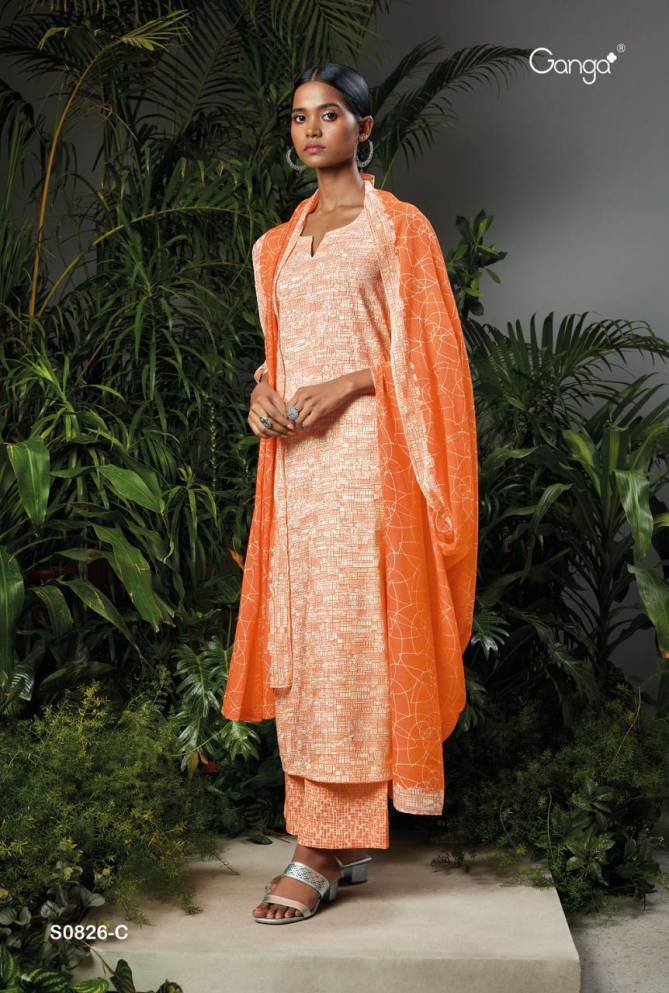 Ganga Melody S0826 A to D Cotton Salwar Suits Catalog